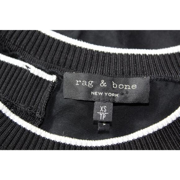 Rag & Bone Tanktop Mixed Texture Black White Trim Classic Old Money XS - Picture 4 of 7